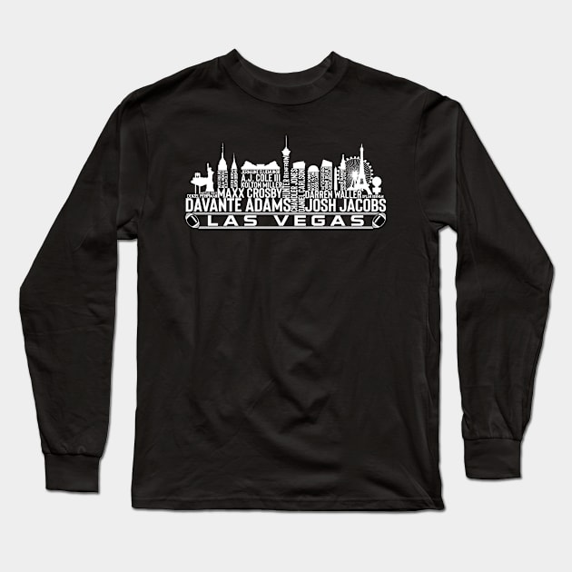 Las Vegas Football Team 23 Player Roster, Las Vegas City Skyline Long Sleeve T-Shirt by Legend Skyline